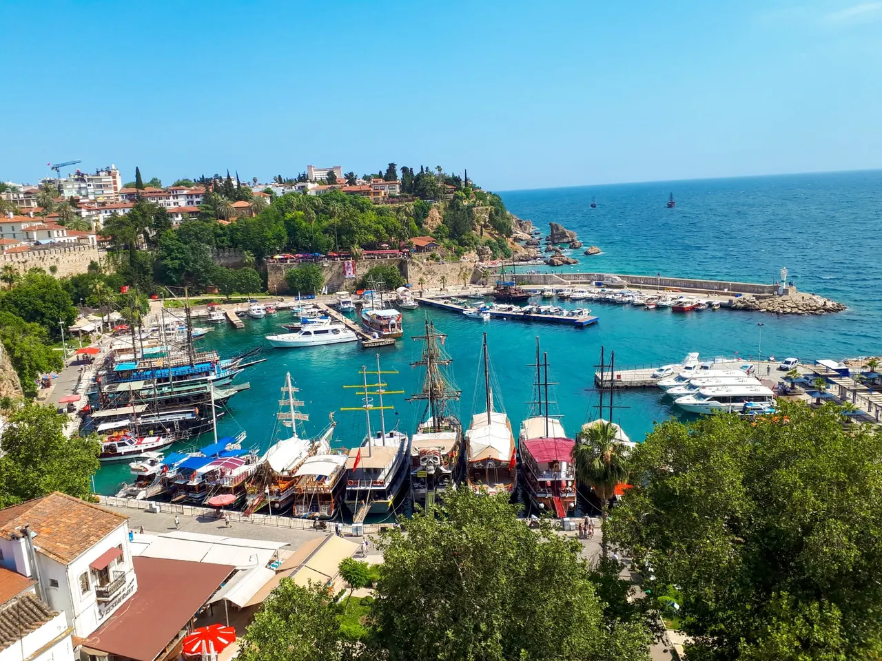 Antalya Kaleiçi marina and sea view