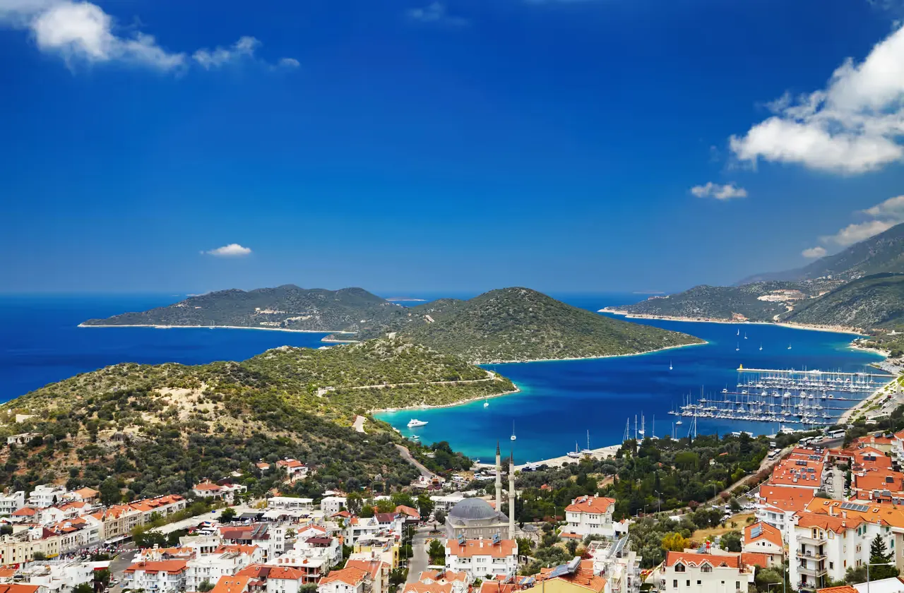 Kaş harbor and sea view